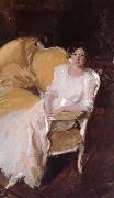 Joaquin Sorolla Andrei Aristide sat on the sofa oil painting artist